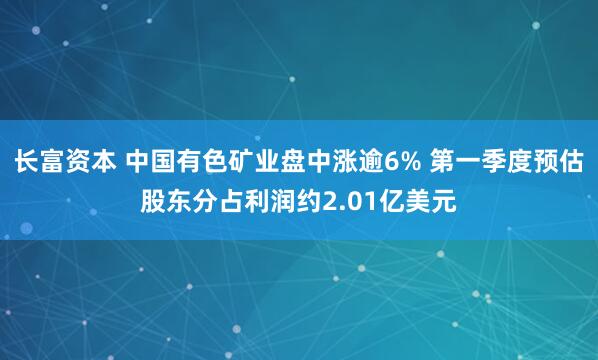 长富资本 中国有色矿业盘中涨逾6% 第一季度预估股东分占利润约2.01亿美元